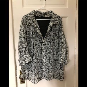 Women’s Plus Size 2X Blouse Sheer w/ Tank NWT